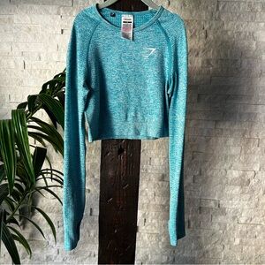 Gymshark Tahoe Teal Vital Long Sleeve Athletic Top Size M